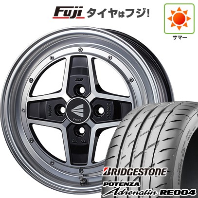 【新品 軽自動車】N-BOX タント スペーシア 夏タイヤ ホイール4本セット 165/55R15 ブリヂストン ポテンザ アドレナリン RE004 ENKEI エンケイ Neo Classic アパッチ2 5J 15インチ(送料無料)｜フジ スペシャルセレクション