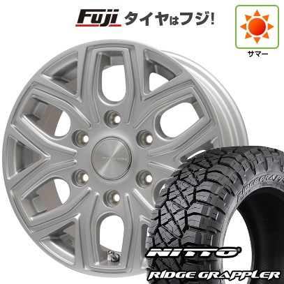 【パンク保証付き】【新品】プラド/ハイラックス 夏タイヤ ホイール4本セット 265/65R17 ニットー リッジグラップラー プレミックス 飛車(シルバー) 8J 17インチ(送料無料)|フジ スペシャルセレクション