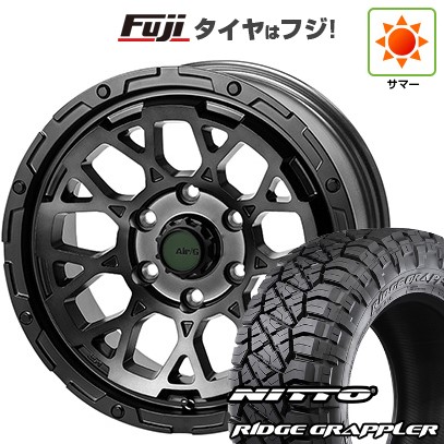 【パンク保証付き】【新品】プラド/ハイラックス 夏タイヤ ホイール4本セット 265/65R17 ニットー リッジグラップラー フォーバイフォーエンジニア エアージー ロックス ゴーストエディション 8J 17インチ(送料無料)