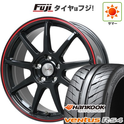 【新品国産車用5穴100】 夏タイヤ ホイール4本セット 225/40R18 92 W XL ハンコック ヴェンタス R-S4 Z232 レアマイスター LMスポーツ LM-QR グロスブラック/レッドライン 18インチ(送料無料)｜フジ スペシャルセレクション