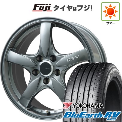 【パンク保証付き】【新品国産車用5穴114.3】 夏タイヤ ホイール4本セット 205/60R16 ヨコハマ ブルーアース RV-03 レアマイスター CS-V(ガンメタ) 7J 16インチ(送料無料) 58,135円
