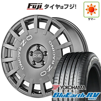 【パンク保証付き】【新品国産車用5穴114.3】 夏タイヤ ホイール4本セット 225/45R18 ヨコハマ ブルーアース RV-03 OZ ラリーレーシング 7.5J 18インチ(送料無料)