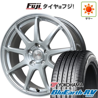 【パンク保証付き】【新品国産車用5穴114.3】 夏タイヤ ホイール4本セット 205/60R16 ヨコハマ ブルーアース RV-03 レアマイスター LMスポーツ LM-QR ハイパーシルバー 7J 16インチ(送料無料)