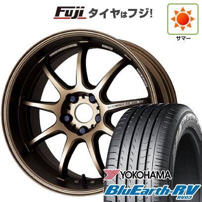 【パンク保証付き】【新品国産車用5穴114.3】 夏タイヤ ホイール4本セット 225/65R17 ヨコハマ ブルーアース RV-03 WORK ワーク エモーション D9R 7J 17インチ(送料無料)