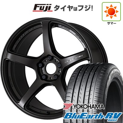 【パンク保証付き】【新品国産車用5穴114.3】 夏タイヤ ホイール4本セット 225/65R17 ヨコハマ ブルーアース RV-03 WORK ワーク エモーション T5R 7J 17インチ(送料無料)