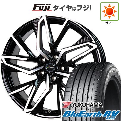 【パンク保証付き】【新品国産車用5穴114.3】 夏タイヤ ホイール4本セット 225/45R18 ヨコハマ ブルーアース RV-03 ホットスタッフ クロノス CH-112 7J 18インチ(送料無料)