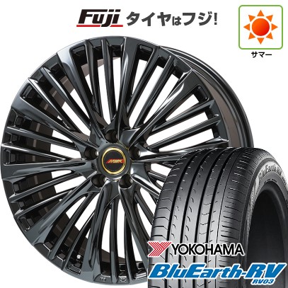 【パンク保証付き】【新品】40系アルファード/ヴェルファイア用 夏タイヤ ホイール4本セット 225/55R19 ヨコハマ ブルーアース RV-03 プレミックス MER-X(平座ナット) 7J 19インチ(送料無料)