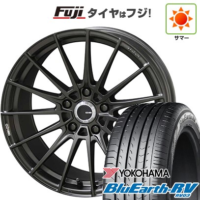 【パンク保証付き】【新品国産車用5穴100】 夏タイヤ ホイール4本セット 225/55R18 ヨコハマ ブルーアース RV-03 ENKEI エンケイ TUNING FC01 7J 18インチ(送料無料)