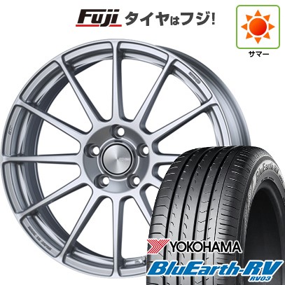 【パンク保証付き】【新品国産車用5穴114.3】 夏タイヤ ホイール4本セット 225/55R18 ヨコハマ ブルーアース RV-03 ENKEI エンケイ PerformanceLine PF03 7J 18インチ(送料無料)|フジ スペシャルセレクション