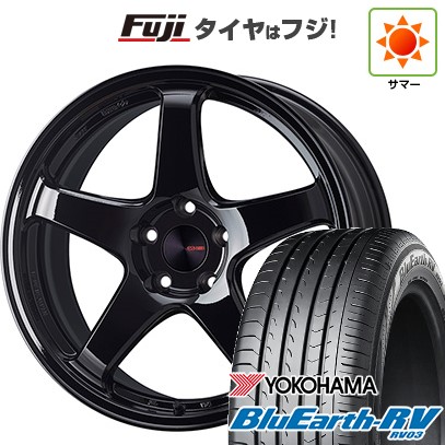 【パンク保証付き】【新品国産車用5穴114.3】 夏タイヤ ホイール4本セット 225/60R18 ヨコハマ ブルーアース RV-03 ENKEI エンケイ PerformanceLine PF05 フジオリジナルカラー 7.5J 18インチ(送料無料)