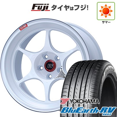 【パンク保証付き】【新品国産車用5穴114.3】 夏タイヤ ホイール4本セット 235/50R18 ヨコハマ ブルーアース RV-03 ENKEI エンケイ PerformanceLine PF06 マシニングホワイト 8J 18インチ(送料無料)