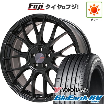 【パンク保証付き】【新品国産車用5穴114.3】 夏タイヤ ホイール4本セット 225/60R18 ヨコハマ ブルーアース RV-03 ENKEI エンケイ PerformanceLine PFM1 フジオリジナルカラー 7.5J 18インチ(送料無料)