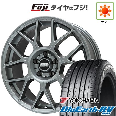 【パンク保証付き】【新品国産車用5穴114.3】 夏タイヤ ホイール4本セット 245/35R20 ヨコハマ ブルーアース RV-03 BBS GERMANY XR プラチナムシルバー 8.5J 20インチ(送料無料)