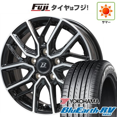 【パンク保証付き】【新品】シエンタ 2022- 夏タイヤ ホイール4本セット 185/65R15 ヨコハマ ブルーアース RV-03 ブランドルライン ヴァレーゼ ブラックポリッシュ 5.5J 15インチ(送料無料)