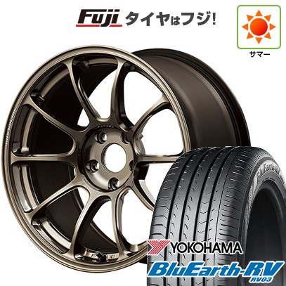 【パンク保証付き】【新品国産車用5穴114.3】 夏タイヤ ホイール4本セット 225/45R18 ヨコハマ ブルーアース RV-03 RAYS レイズ ボルクレーシング ZE40 7.5J 18インチ(送料無料)