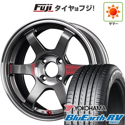 【パンク保証付き】【新品国産車用4穴100】 夏タイヤ ホイール4本セット 185/65R15 ヨコハマ ブルーアース RV-03 RAYS レイズ ボルクレーシング TE37 ソニック SL 6J 15インチ(送料無料)
