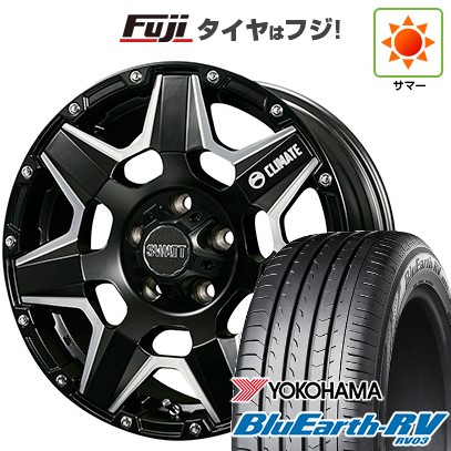 【パンク保証付き】【新品国産車用5穴114.3】 夏タイヤ ホイール4本セット 215/65R16 ヨコハマ ブルーアース RV-03 クライメイト スワット(マットブラックマシニング) 7J 16インチ(送料無料)