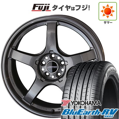 【パンク保証付き】【新品国産車用5穴114.3】 夏タイヤ ホイール4本セット 215/50R17 ヨコハマ ブルーアース RV-03 共豊 トレーサー GT-V 7.5J 17インチ(送料無料)|フジ スペシャルセレクション