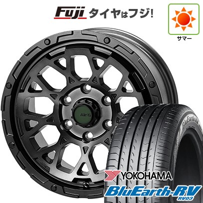 【パンク保証付き】【新品】ヤリスクロス 夏タイヤ ホイール4本セット 205/65R16 ヨコハマ ブルーアース RV-03 フォーバイフォーエンジニア エアージー ロックス ゴーストエディション 7J 16インチ(送料無料)