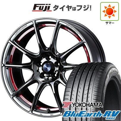 【パンク保証付き】【新品国産車用5穴100】 夏タイヤ ホイール4本セット 225/55R18 ヨコハマ ブルーアース RV-03 WEDS ウェッズ ウェッズスポーツ SA-25R 7.5J 18インチ(送料無料)