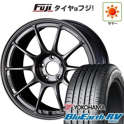 【パンク保証付き】【新品国産車用5穴100】 夏タイヤ ホイール4本セット 205/50R17 ヨコハマ ブルーアース RV-03 WEDS ウェッズスポーツ TC-105X フォージド 7.5J 17インチ(送料無料)|フジ スペシャルセレクション