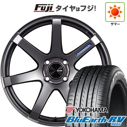 【パンク保証付き】【新品国産車用4穴100】 夏タイヤ ホイール4本セット 185/60R15 ヨコハマ ブルーアース RV-03 ENKEI エンケイ PerformanceLine PF07 6J 15インチ(送料無料)