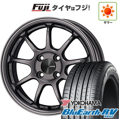 【パンク保証付き】【新品国産車用4穴100】 夏タイヤ ホイール4本セット 185/60R15 ヨコハマ ブルーアース RV-03 ENKEI エンケイ PerformanceLine PF09 6J 15インチ(送料無料)|フジ スペシャルセレクション