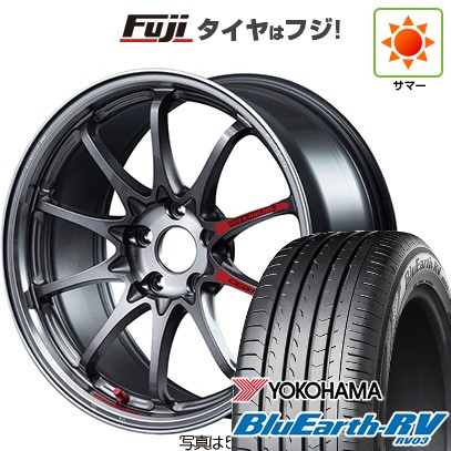 【パンク保証付き】【新品国産車用5穴114.3】 夏タイヤ ホイール4本セット 225/45R18 ヨコハマ ブルーアース RV-03 RAYS レイズ ボルクレーシング CE28N-plus SL 8J 18インチ(送料無料)