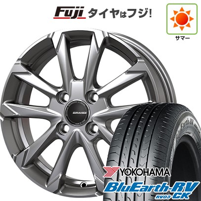 【パンク保証付き】【新品国産車用4穴100】 夏タイヤ ホイール4本セット 185/70R14 ヨコハマ ブルーアース RV-03CK コーセイ クレイシズ GC36F 5J 14インチ(送料無料)