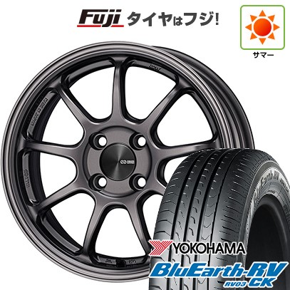 【パンク保証付き】【新品 軽自動車】タフト ソリオ 夏タイヤ ホイール4本セット 165/65R15 ヨコハマ ブルーアース RV-03CK ENKEI エンケイ PerformanceLine PF09 5J 15インチ(送料無料)