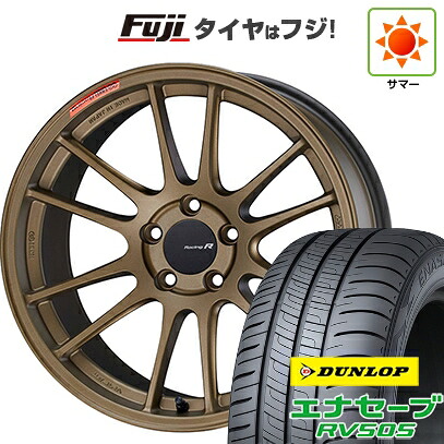 【新品国産車用5穴114.3】 夏タイヤ ホイール4本セット 235/55R18 ダンロップ エナセーブ RV505 ENKEI エンケイ Racing Revolution GTC01 RR チタニウムゴールド 8J 18インチ(送料無料)｜フジ スペシャルセレクション