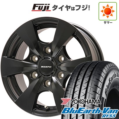 【新品】ハイエース200系 夏タイヤ ホイール4本セット 195/80R15 107/105N ヨコハマ ブルーアース Van RY55 エルベ ビズスポ セミグロスブラック 6J 15インチ(送料無料)