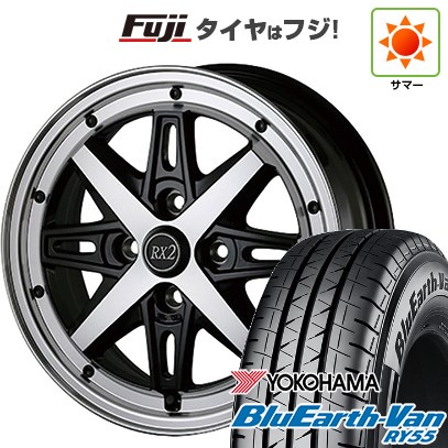 【新品 軽自動車】軽トラ 軽バン 夏タイヤ ホイール4本セット 145/80R12 80/78N ヨコハマ ブルーアース Van RY55 アルジェノン フェニーチェ RX-2 4J 12インチ(送料無料)｜フジ スペシャルセレクション