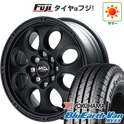 【新品】プロボックス/サクシード(160系) 夏タイヤ ホイール4本セット 155/80R14 88/86N ヨコハマ ブルーアース Van RY55 MID WHEELS ガイア クロス バネット プロボックス専用 5J 14インチ(送料無料)