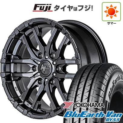 【新品】ハイエース200系 夏タイヤ ホイール4本セット 195/80R15 107/105N ヨコハマ ブルーアース Van RY55 MID WHEELS NITRO POWER M26 クロスファング 6J 15インチ(送料無料)