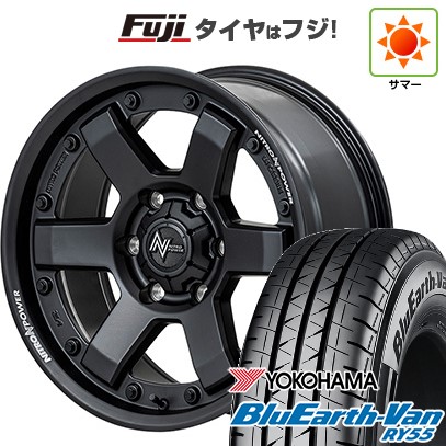 【新品】ハイエース200系 夏タイヤ ホイール4本セット 195/80R15 107/105N ヨコハマ ブルーアース Van RY55 MID WHEELS NITRO POWER M6 カービン 6J 15インチ(送料無料)｜フジ スペシャルセレクション 91,245円