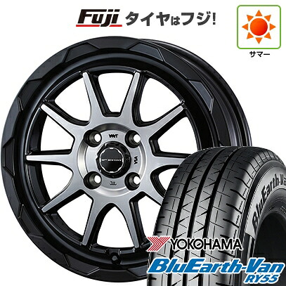 【新品 軽自動車】軽トラ 軽バン 夏タイヤ ホイール4本セット 145/80R12 80/78N ヨコハマ ブルーアース Van RY55 WEDS ウェッズアドベンチャー マッドヴァンス 06 4J 12インチ(送料無料)｜フジ スペシャルセレクション 58,320円