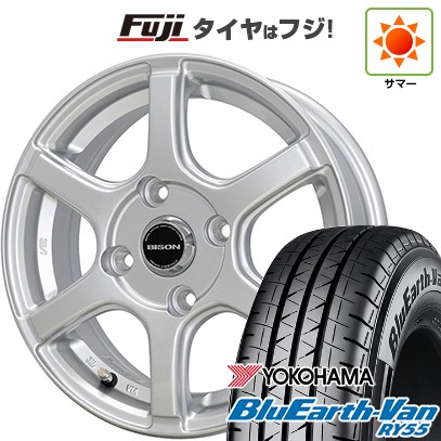 【新品】プロボックス/サクシード(160系) 夏タイヤ ホイール4本セット 155/80R14 88/86N ヨコハマ ブルーアース Van RY55 ホットスタッフ バイソン BN-04 5J 14インチ(送料無料)
