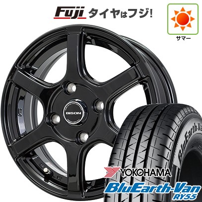 【新品】プロボックス/サクシード(160系) 夏タイヤ ホイール4本セット 155/80R14 88/86N ヨコハマ ブルーアース Van RY55 ホットスタッフ バイソン BN-04 5J 14インチ(送料無料)