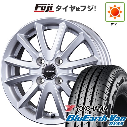 【新品】プロボックス/サクシード(160系) 夏タイヤ ホイール4本セット 155/80R14 88/86N ヨコハマ ブルーアース Van RY55 コーセイ クレイシズ VS6 5J 14インチ(送料無料)