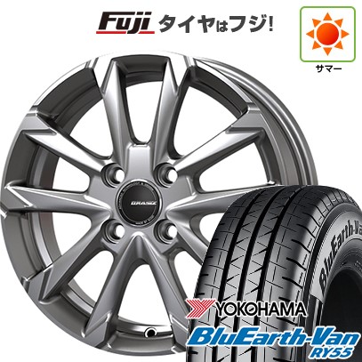 【新品】プロボックス/サクシード(160系) 夏タイヤ ホイール4本セット 155/80R14 88/86N ヨコハマ ブルーアース Van RY55 コーセイ クレイシズ GC36F 5J 14インチ(送料無料)