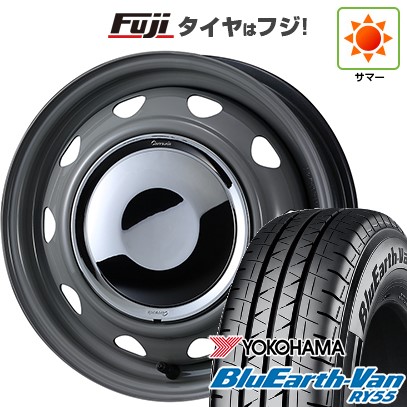 【新品 軽自動車】軽トラ 軽バン 夏タイヤ ホイール4本セット 145/80R12 80/78N ヨコハマ ブルーアース Van RY55 WEDS ウェッズ スチールホイル ネオキャロ 3.5J 12インチ(送料無料)