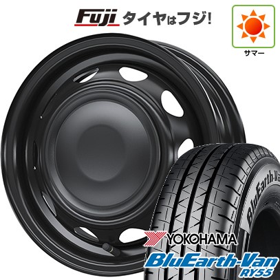 【新品 軽自動車】軽トラ 軽バン 夏タイヤ ホイール4本セット 145/80R12 80/78N ヨコハマ ブルーアース Van RY55 WEDS ウェッズ スチールホイル ネオキャロ 3.5J 12インチ(送料無料)