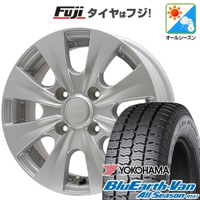 【新品】プロボックス/サクシード(160系) オールシーズンタイヤ ホイール4本セット 155/80R14 88/86N ヨコハマ ブルーアース Van RY61 オールシーズン エルベ ビズスポ シルバー 5J 14インチ(送料無料)