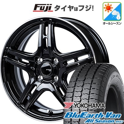 【新品 軽自動車】軽トラ 軽バン オールシーズンタイヤ ホイール4本セット 145/80R12 80/78N ヨコハマ ブルーアース Van RY61 オールシーズン モンツァ JPスタイル R52 12インチ(送料無料)|フジ スペシャルセレクション