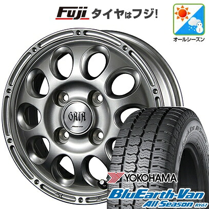 【新品 軽自動車】軽トラ 軽バン オールシーズンタイヤ ホイール4本セット 145/80R12 80/78N ヨコハマ ブルーアース Van RY61 オールシーズン MID WHEELS ガイア ブリッグ スズキ キャリー専用 3.5J 12インチ(送料無料)