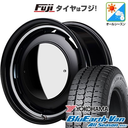【新品】ハイエース200系 オールシーズンタイヤ ホイール4本セット 195/80R15 107/105N ヨコハマ ブルーアース Van RY61 オールシーズン MID WHEELS ガルシア シスコ ムーン 6J 15インチ(送料無料)