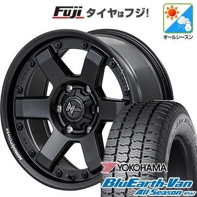 【新品】ハイエース200系 オールシーズンタイヤ ホイール4本セット 195/80R15 107/105N ヨコハマ ブルーアース Van RY61 オールシーズン MID WHEELS NITRO POWER M6 カービン 6J 15インチ(送料無料)