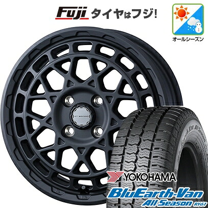 【新品 軽自動車】軽トラ 軽バン オールシーズンタイヤ ホイール4本セット 145/80R12 80/78N ヨコハマ ブルーアース Van RY61 オールシーズン WEDS ウェッズアドベンチャー マッドヴァンス X タイプM 4J 12インチ(送料無料)