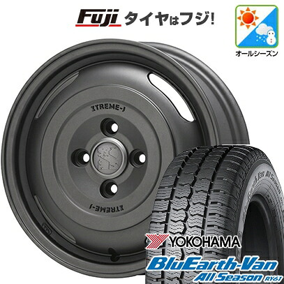 【新品 軽自動車】軽トラ 軽バン オールシーズンタイヤ ホイール4本セット 145/80R12 80/78N ヨコハマ ブルーアース Van RY61 オールシーズン MLJ エクストリームJ ジャーニー 3.5J 12インチ(送料無料)